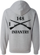 1-148TH Infantry Guidon Zip hoodie